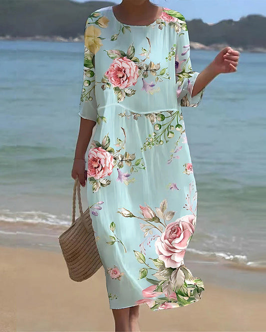 Martha | Elegant Blommig Klänning